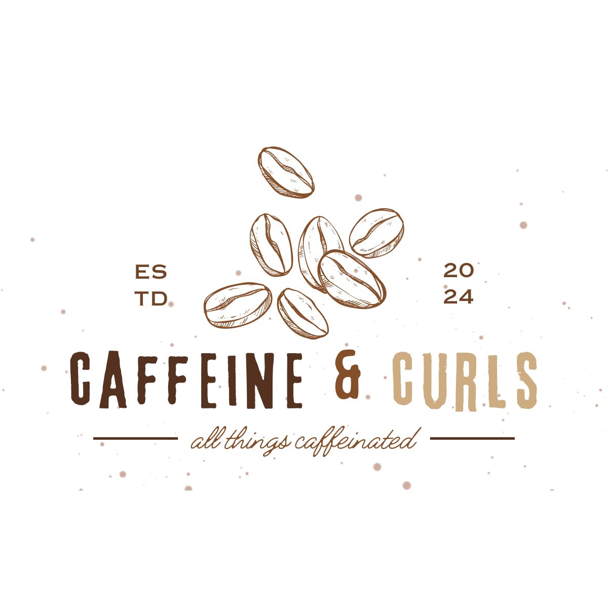 caffeine and curls featured image graphic.